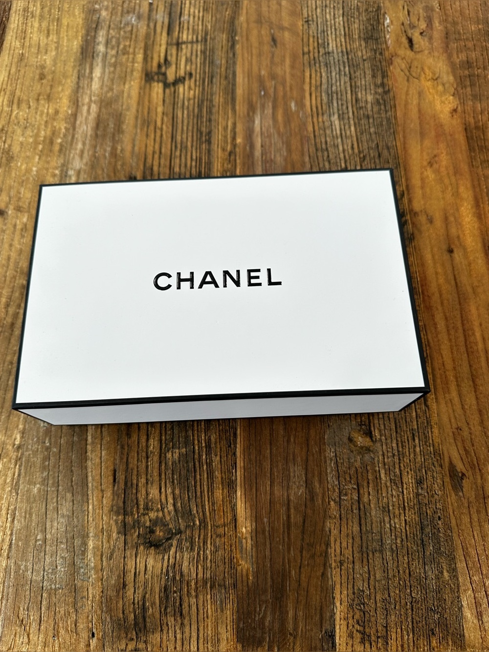 CHANEL White Box with Black Logo and Trim